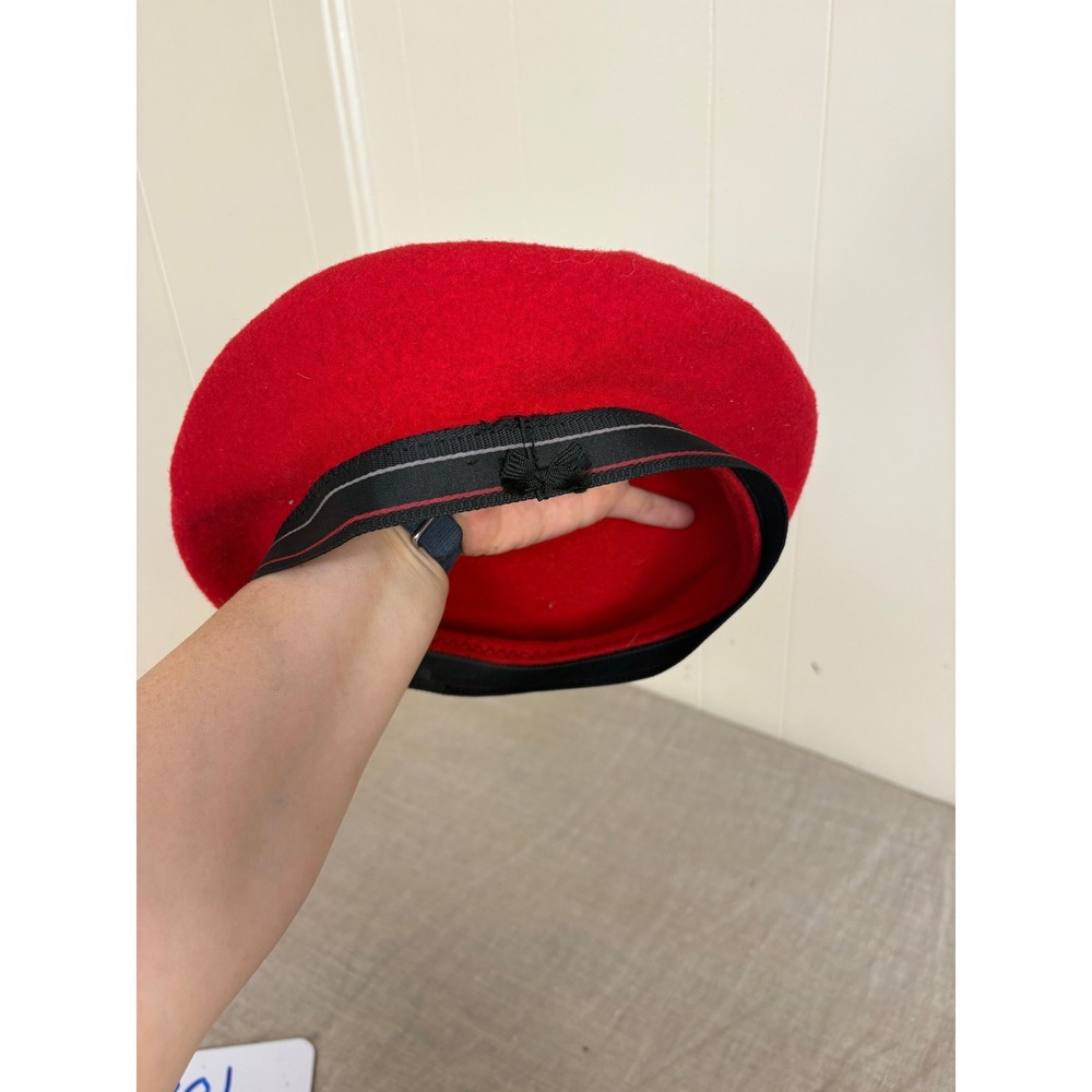 Kangol Wool Beret Hat Womens OS Red Good Vintage Made In England Pinhole